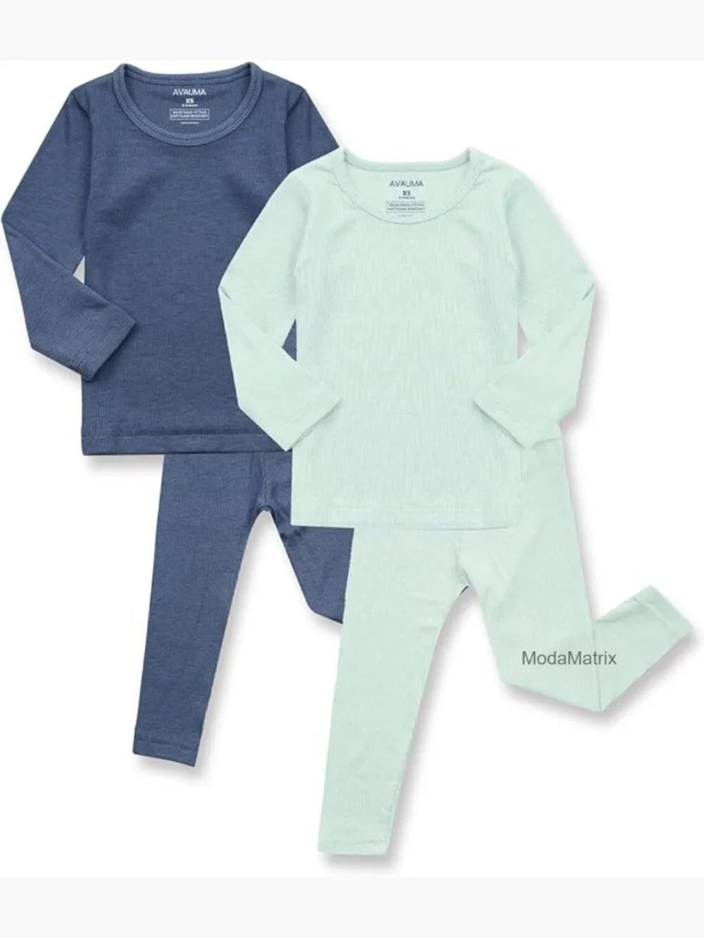 Baby Toddler Snug Fit Ribbed Pajama Set Long Sleeve 2 Piece